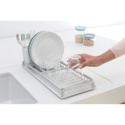 Compact Dish Drying Rack - Light Grey