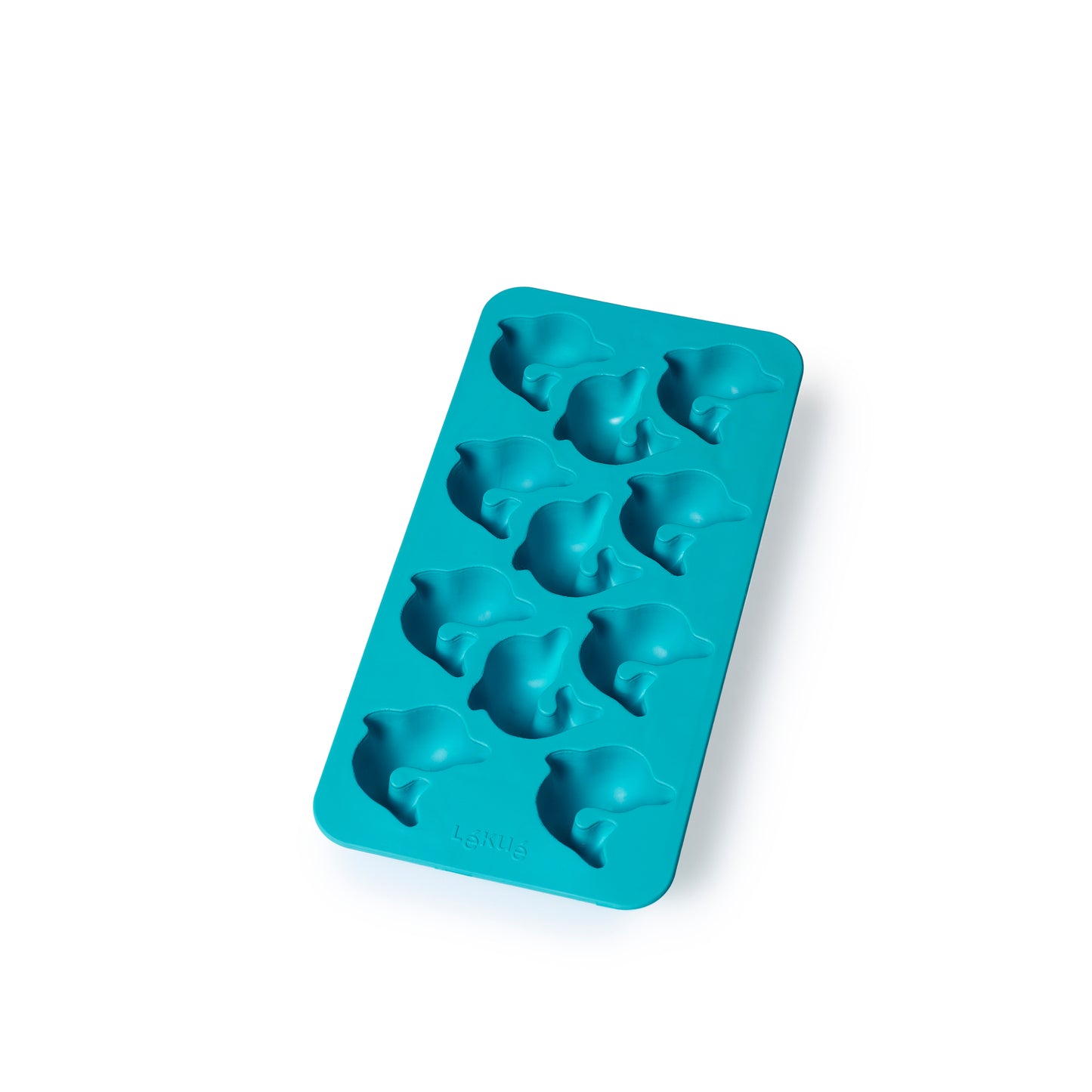 Dolphin Ice Cube Tray with Lid - Turquoise