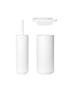 MindSet Toilet Set (Toilet Brush, Toilet Roll Holder, Toilet Roll Dispenser) - Mineral Fresh White
