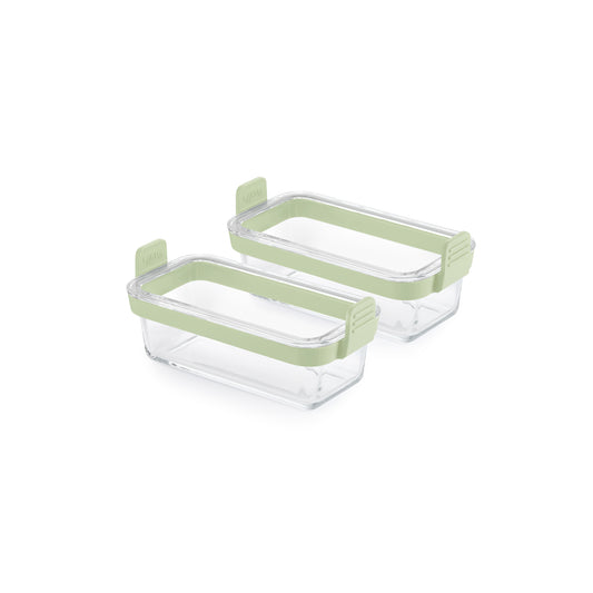 Air fryer Dual rectangular Glass Dishes Set of 2