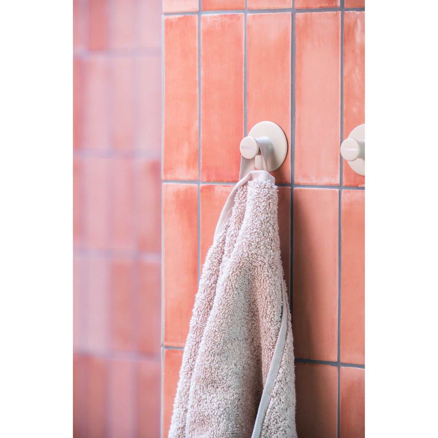 ReNew Towel Hooks, set of 2, screws and tape included - Soft Beige