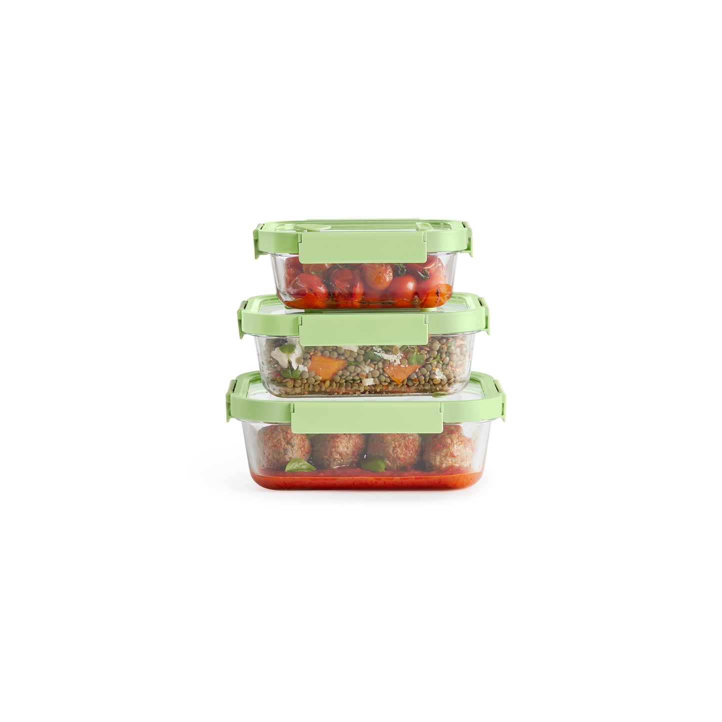 Glass Container Rectangular, 1520 ml - Green