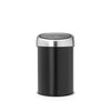 Touch Bin 3 litre - Matt Black with Matt Steel Lid
