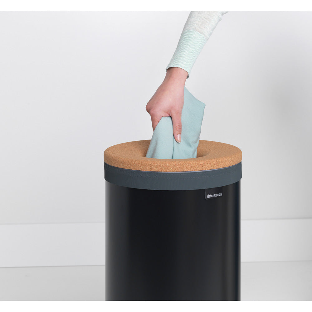Laundry Bin 35 litre -  Black with Cork Lid