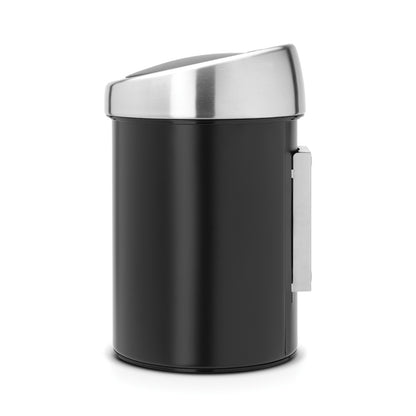 Touch Bin 3 litre - Matt Black with Matt Steel Lid