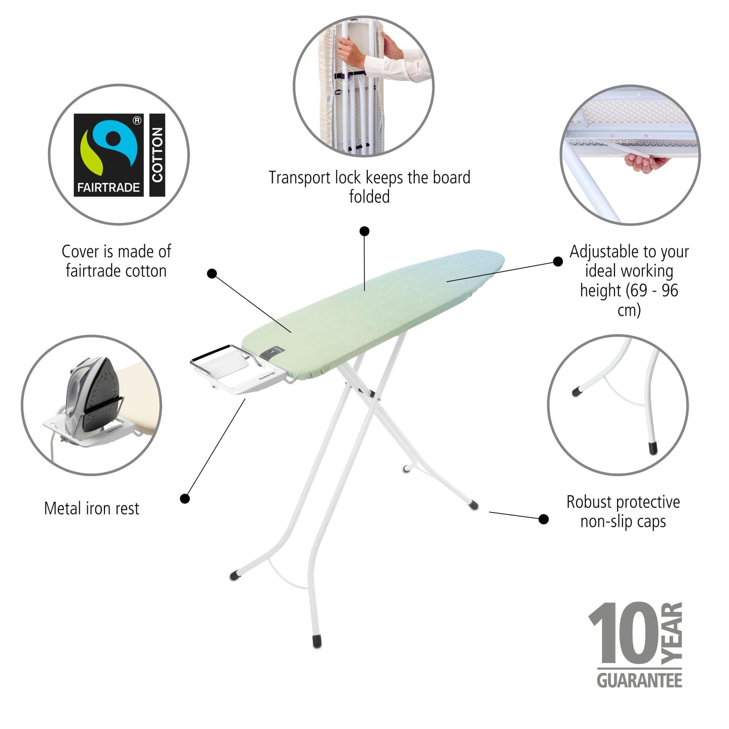 Ironing Board A 110x30 cm Steam Iron Rest - Soothing Sea