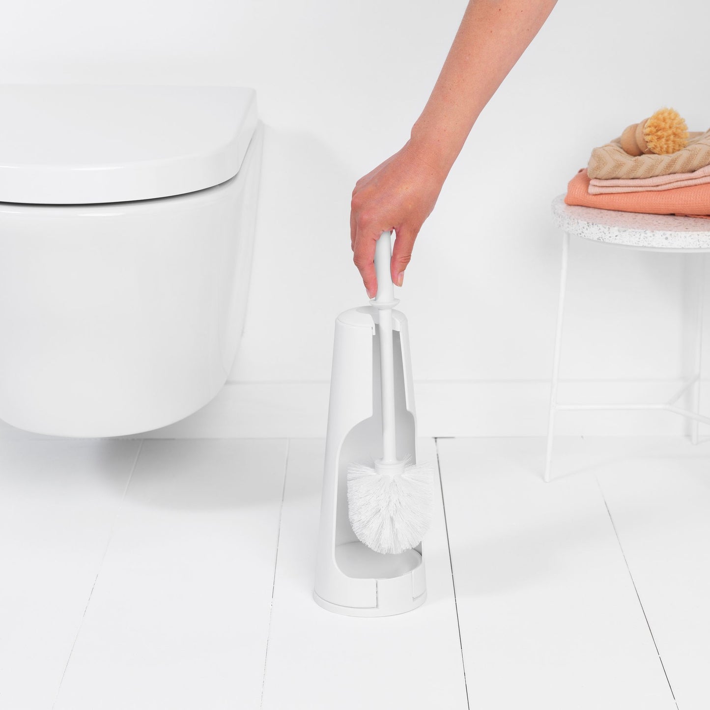 Toilet Brush & Holder - White