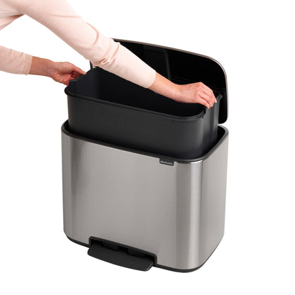 Bo Pedal Bin 36 Litre - Fingerprint Proof Matt Steel