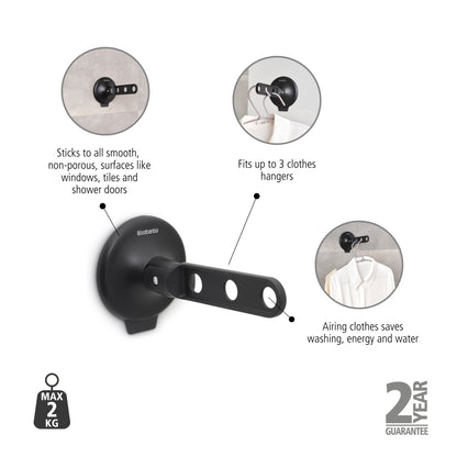 Clothes hook with Suction Cup - Black