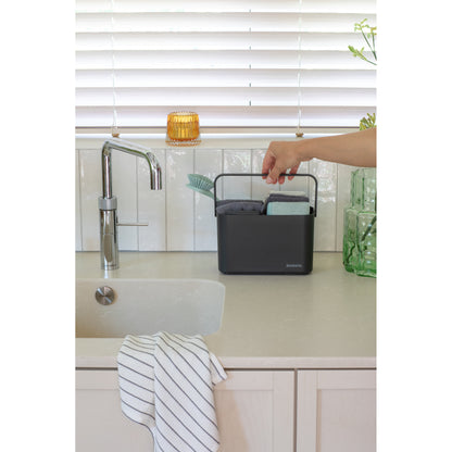 SinkSide Cleaning Set Cleaning Caddy Dish Brush Squeegee 3 Microfibre Cleaning Pads and 2 Microfibre Cleaning Cloths
