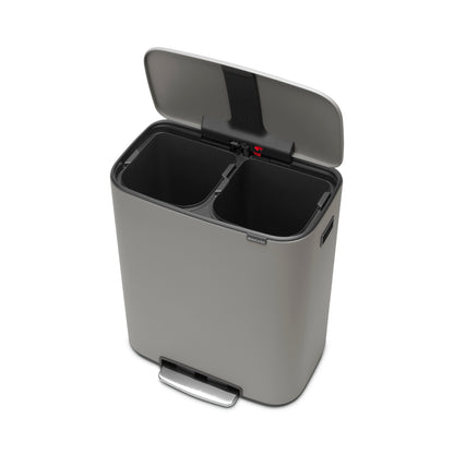 Bo Pedal Bin 2 x 30 litre - Mineral Concrete Grey