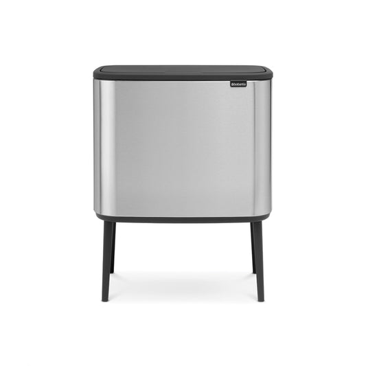 Bo Touch Bin 3 x 11 Litre - Fingerprint Proof Matt Steel