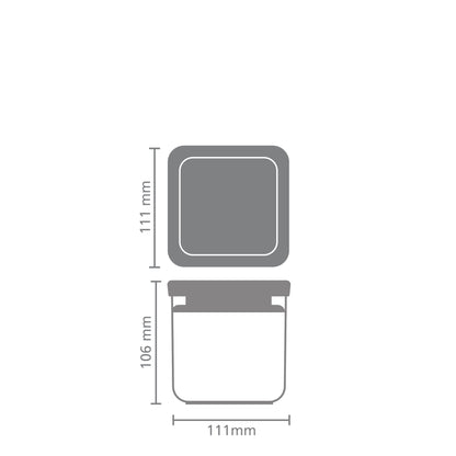 Tasty+ Square Canister 0.7 litre - Light Grey Lid