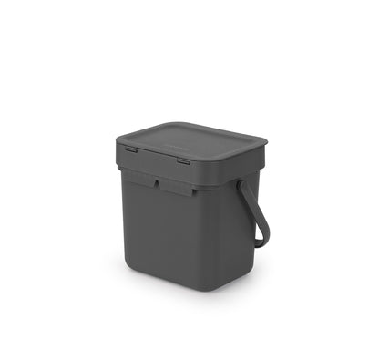 Sort & Go Waste Bin 3 litre - Grey
