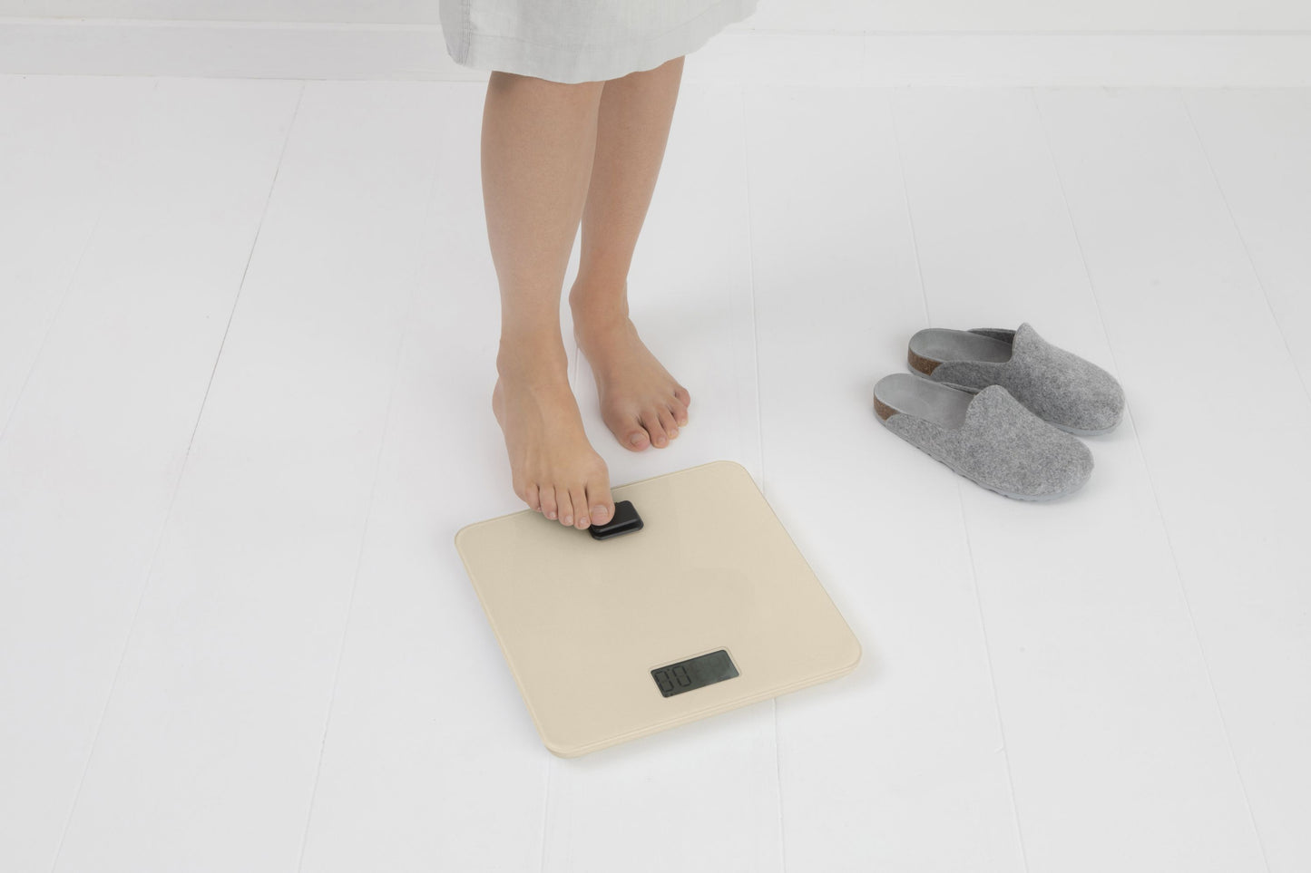 Battery Free Bathroom Scale - Beige