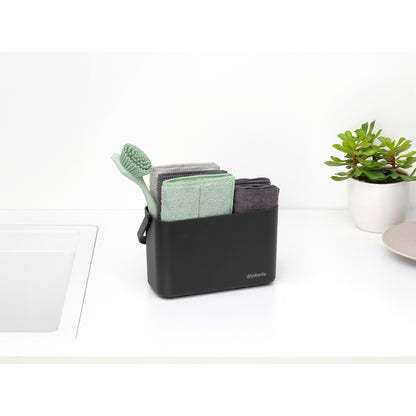 SinkSide Cleaning Set Cleaning Caddy Dish Brush Squeegee 3 Microfibre Cleaning Pads and 2 Microfibre Cleaning Cloths