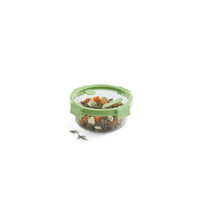 Glass Container Round, 950 ml - Green