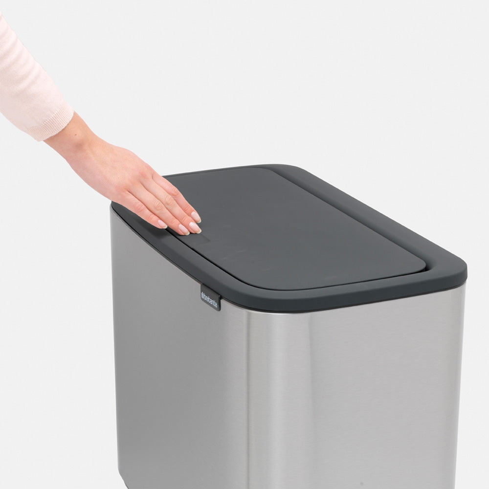 Bo Touch Bin 3 x 11 Litre - Fingerprint Proof Matt Steel