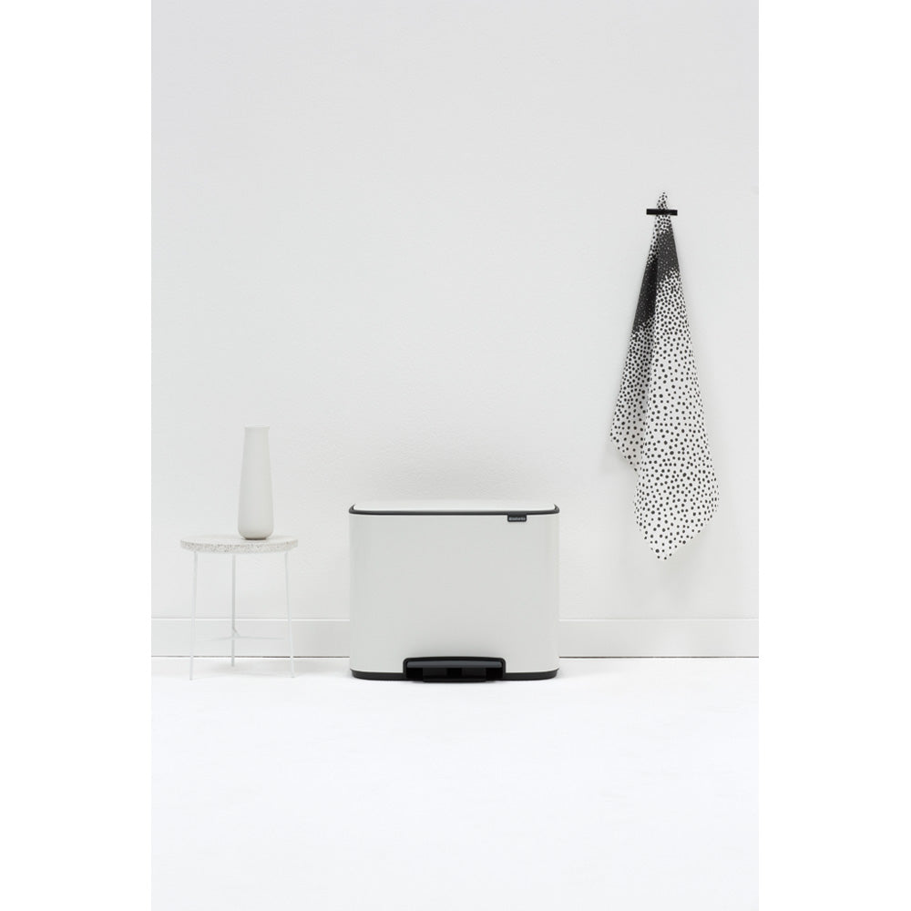 Bo Pedal Bin 3 x 11 Litre - White