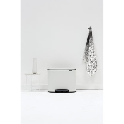 Bo Pedal Bin 3 x 11 Litre - White