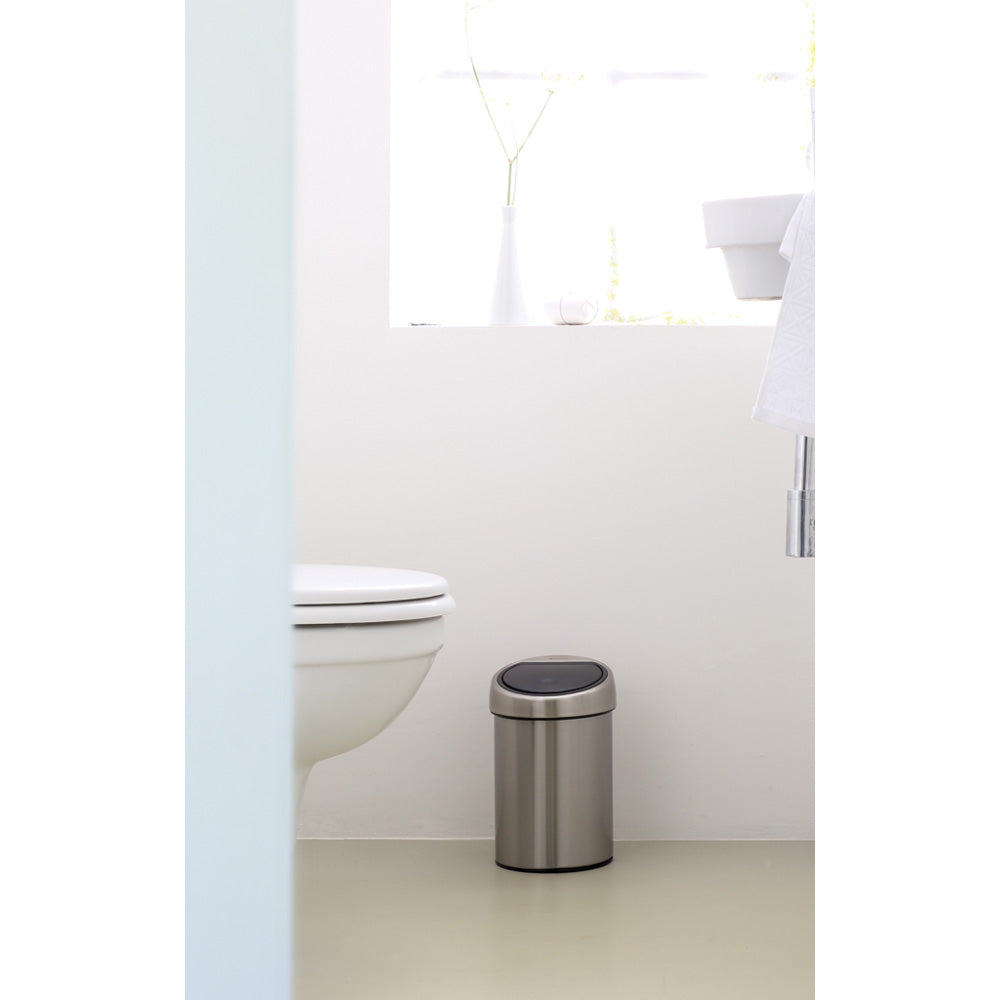 Touch Bin 3 litre - Matt Steel Fingerprint Proof