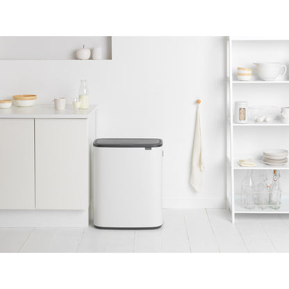 Bo Touch Bin 2 x 30 litre - White