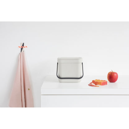 Sort & Go Waste Bin 6 litre - Light Grey