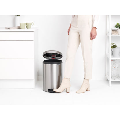 Pedal Bin NewIcon 20 Litre - Fingerprint Proof Matt Steel