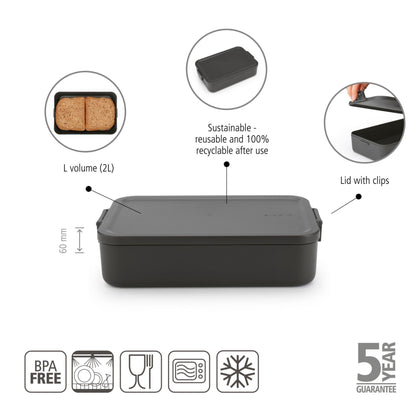Make & Take Lunch Box, Large - Dark Grey