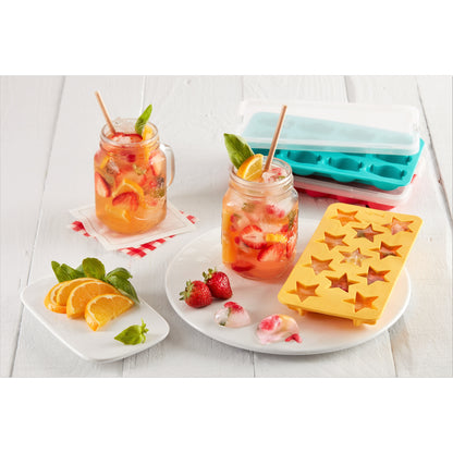 Heart Ice Cube Tray with Lid - Red