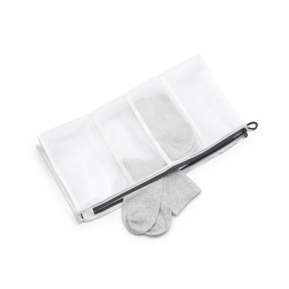 Sock Wash Bag - White / Grey Zipper