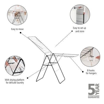 Hangon Drying Rack 25 metres Matt Black
