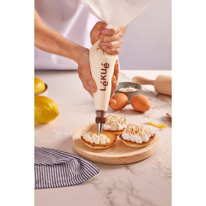 Reusable Piping Bag Set with 3 Nozzles - Transparent