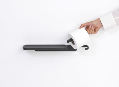 MindSet Toilet Roll Holder with Shelf - Mineral Infinite Grey