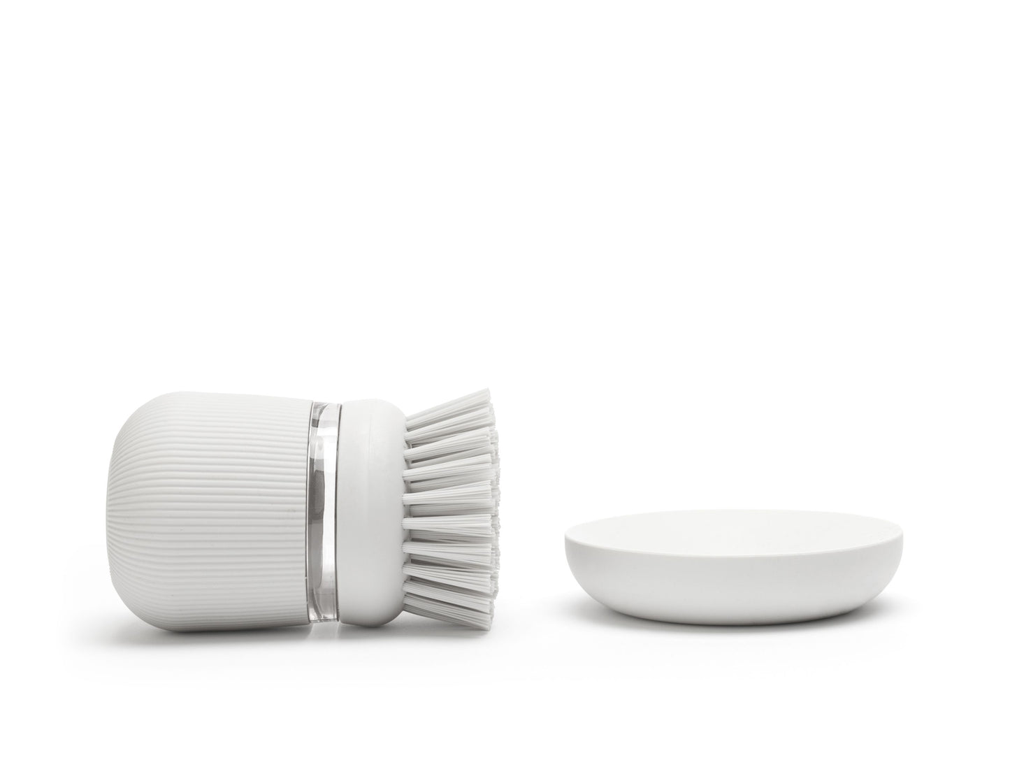 Soap Dispensing Dish Brush - Light Grey