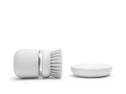 Soap Dispensing Dish Brush - Light Grey