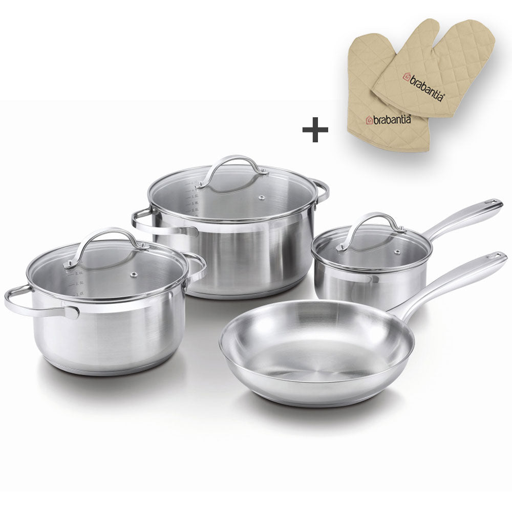 Amsterdam 7 piece Cookware Set with Oven Gloves
