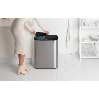 Bo Touch Bin 2 x 30 litre - Matt Steel Fingerprint Proof