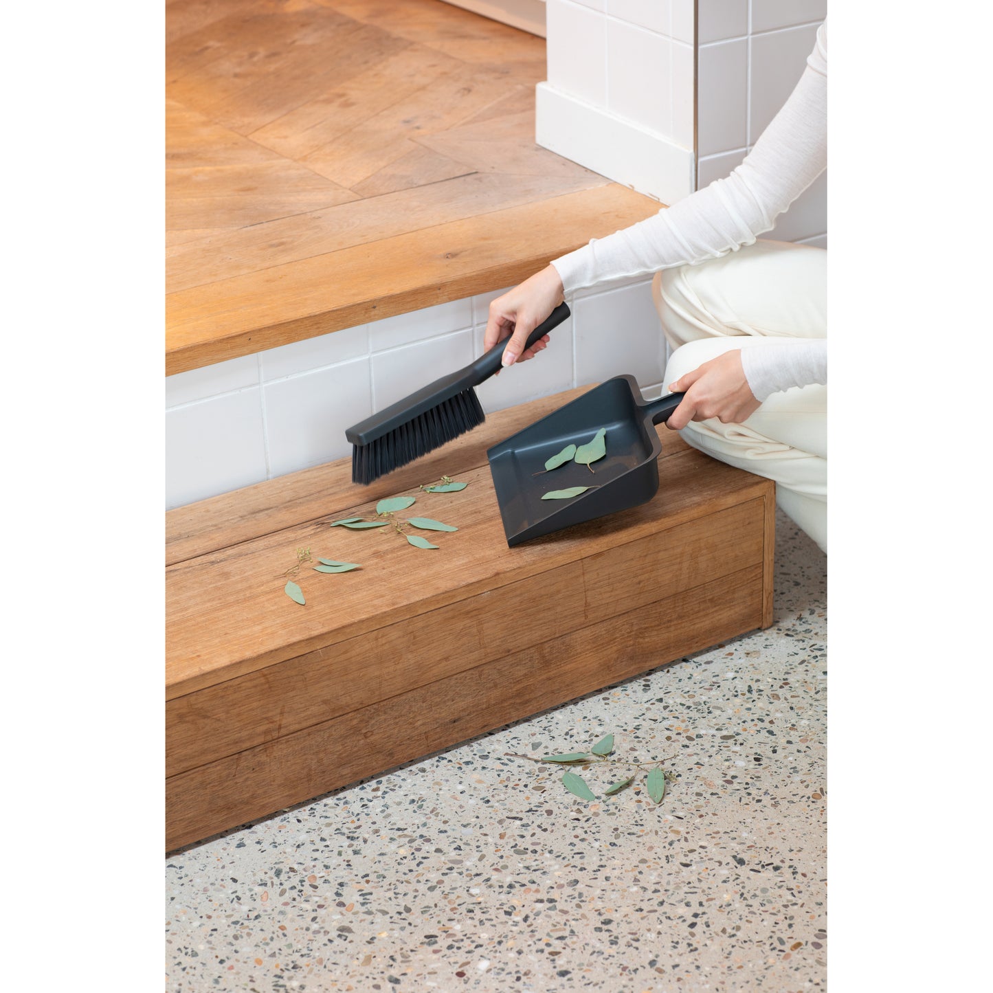 SinkSide Dustpan and Brush Set, with comb