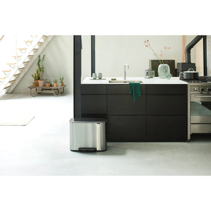 Bo Pedal Bin 11 + 23 Litre - Fingerprint Proof Matt Steel