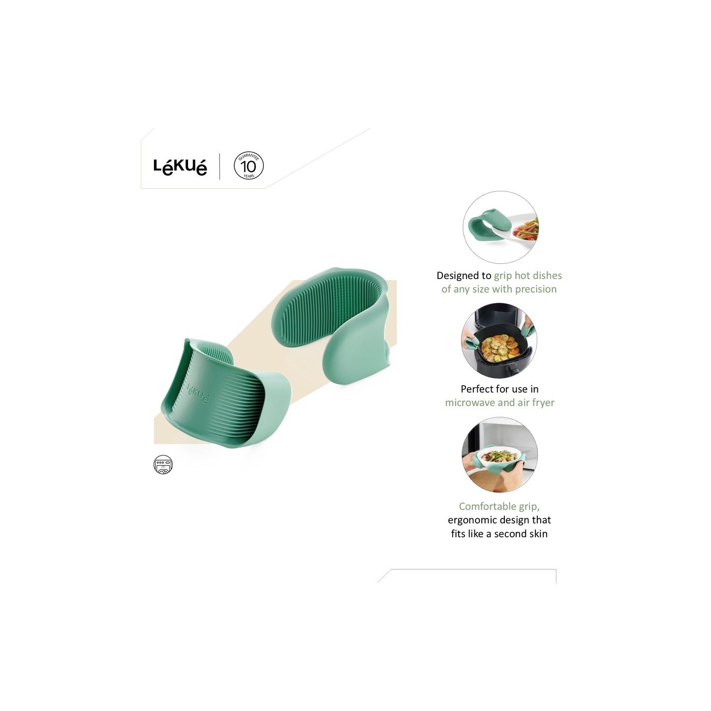 Flexible Mini Kitchen Mitts set of 2 - Green