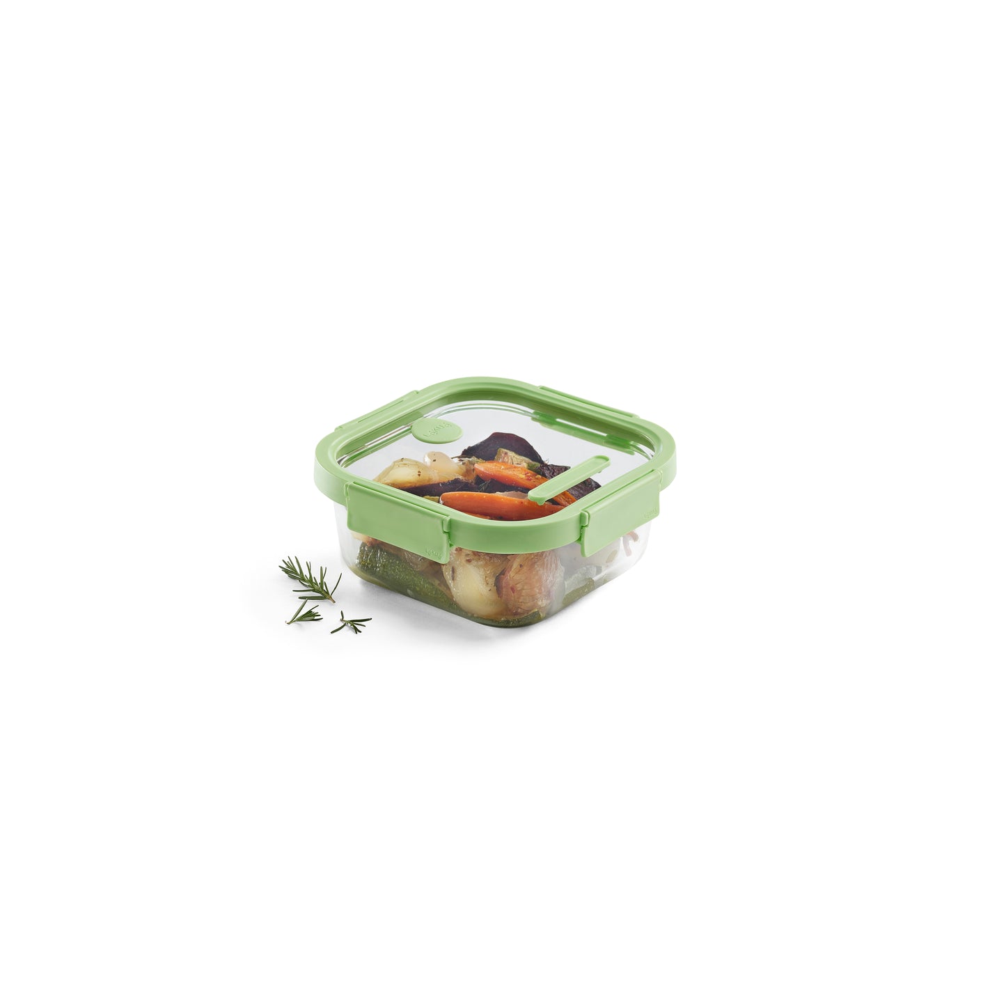 Glass Container Square, 1100 ml - Green