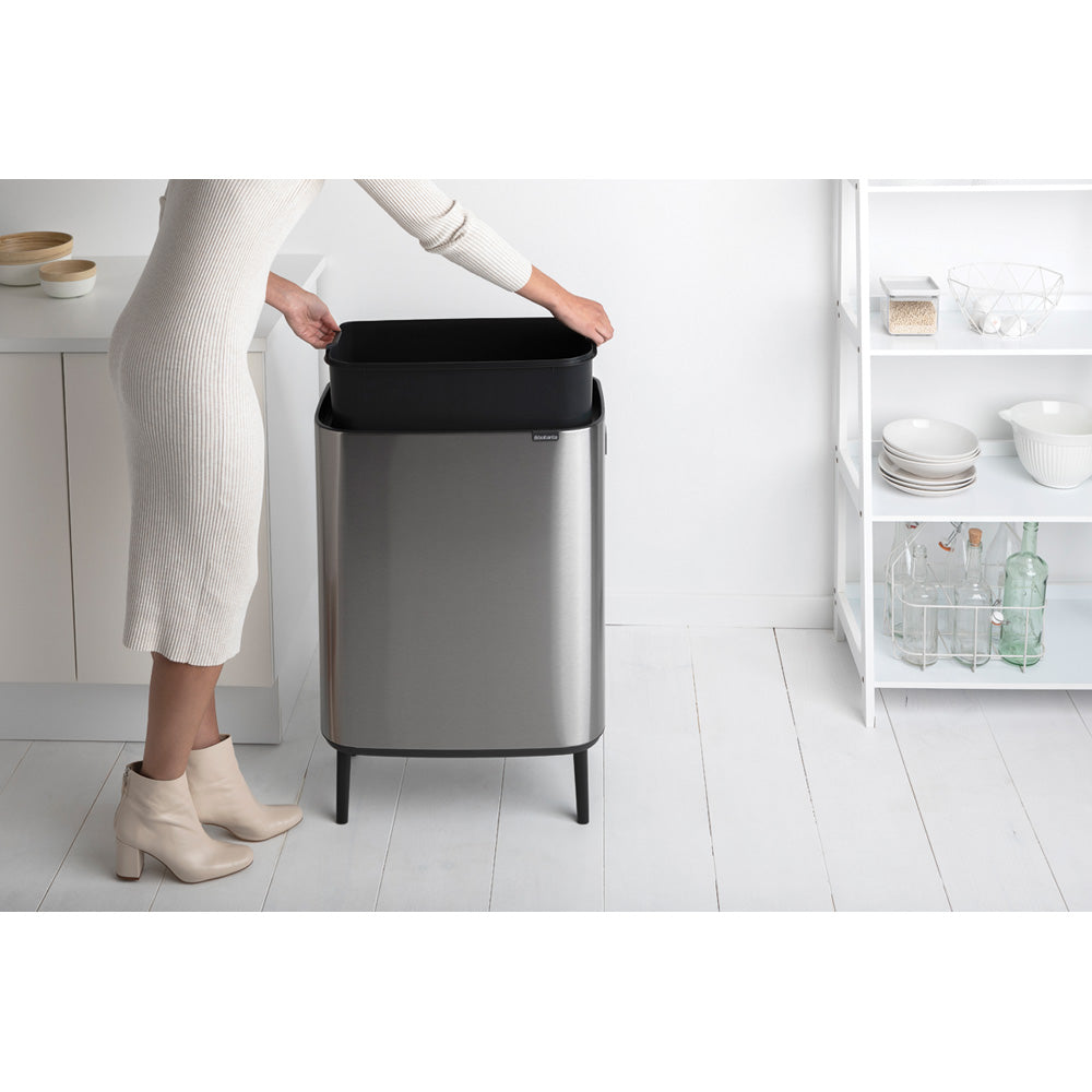 Bo Touch Bin Hi 60 litre - Matt Steel Fingerprint Proof