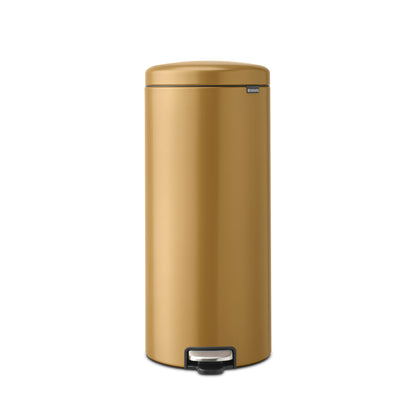 NewIcon Pedal Bin, 30 litre, Soft Closing, Plastic Inner Bucket - Warm Gold