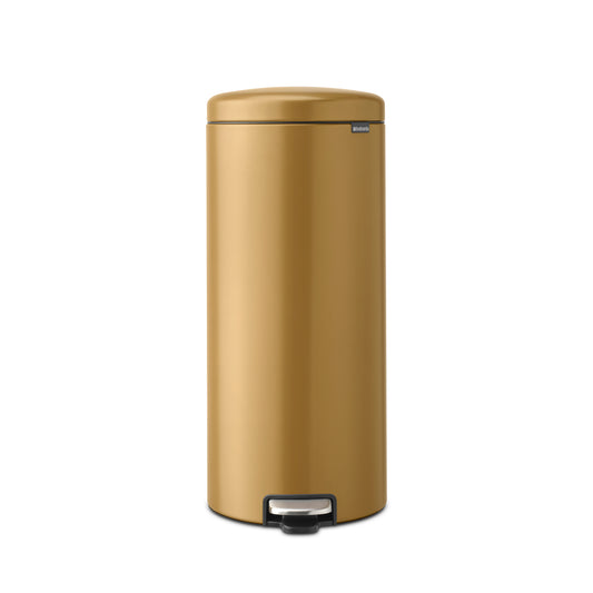 NewIcon Pedal Bin, 30 litre, Soft Closing, Plastic Inner Bucket - Warm Gold