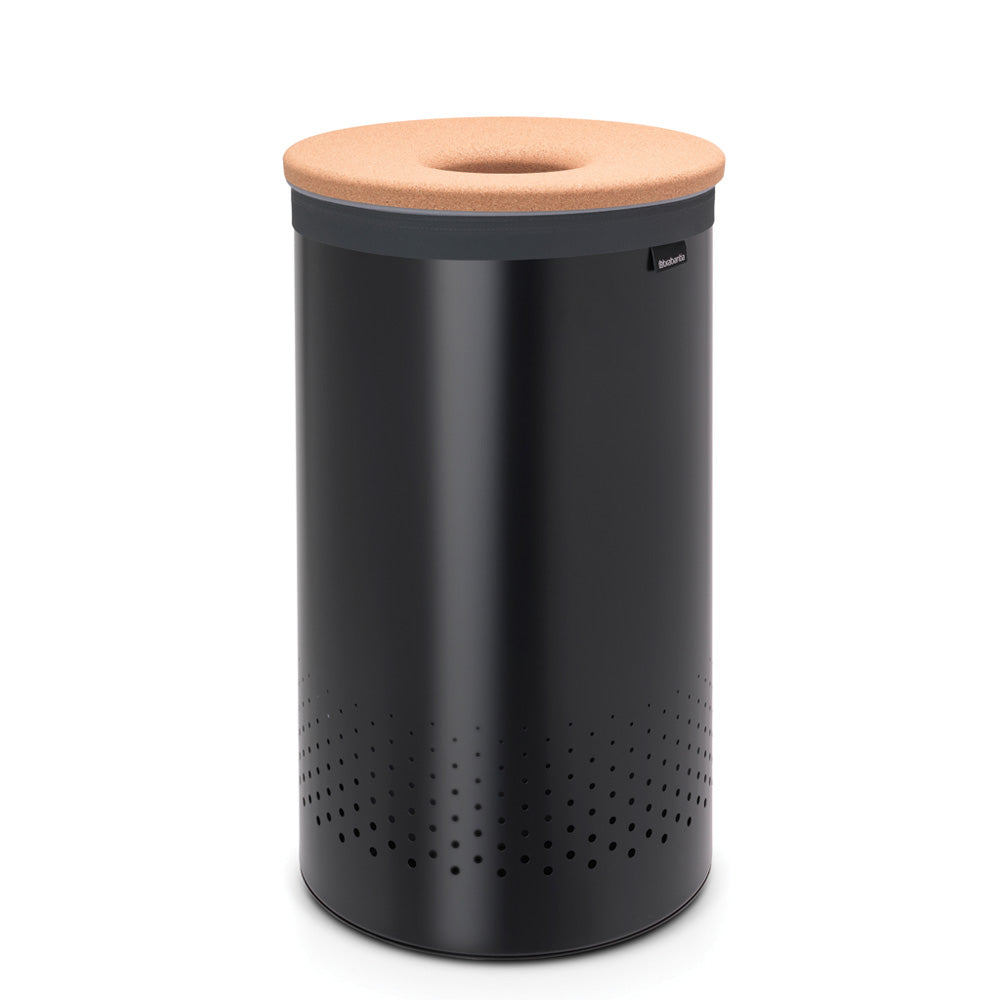 Laundry Bin 60 litre with Cork Lid - Matt Black