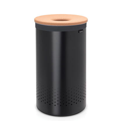 Laundry Bin 60 litre with Cork Lid - Matt Black
