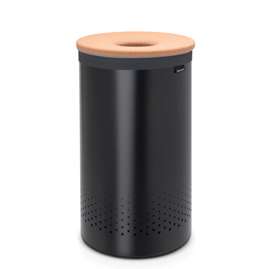 Laundry Bin 60 litre with Cork Lid - Matt Black