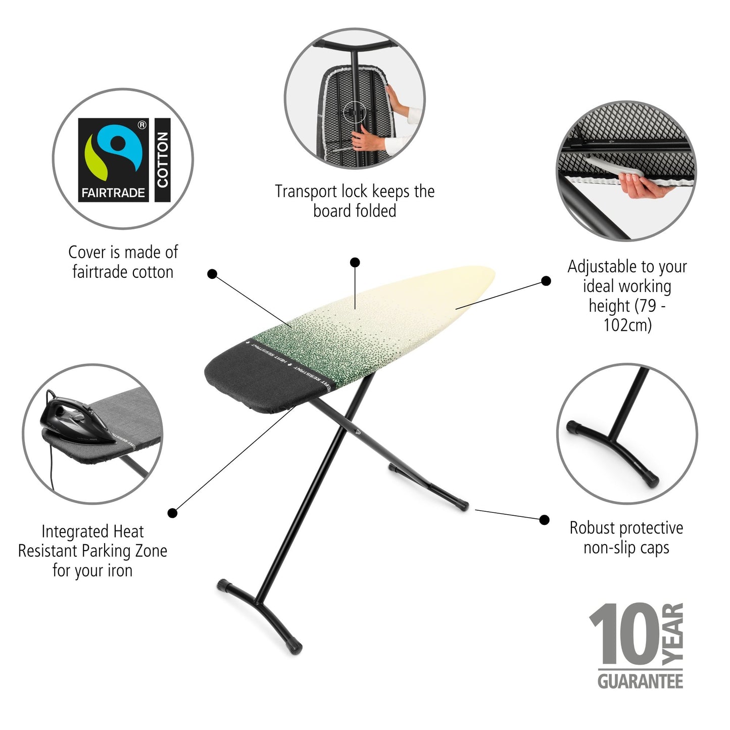 Ironing Board 135x45cm (D) Heat Resistant Iron Parking Zone - New Dawn
