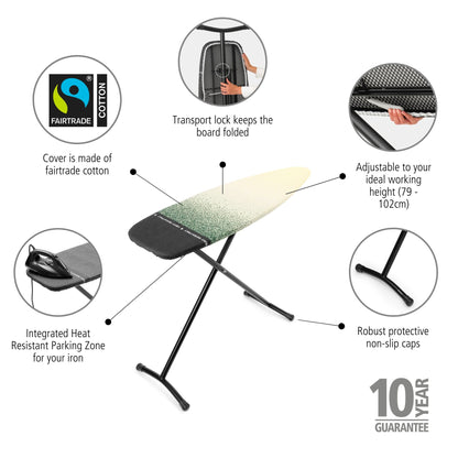 Ironing Board 135x45cm (D) Heat Resistant Iron Parking Zone - New Dawn